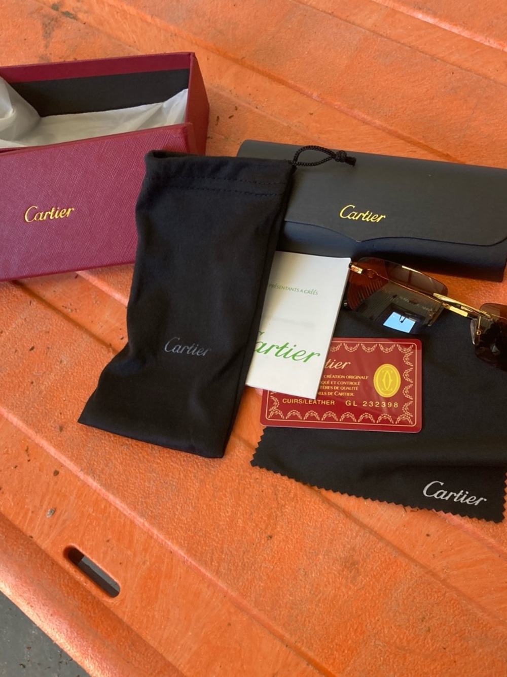Cartier Sunglasses Black and Gold with Designer Packaging